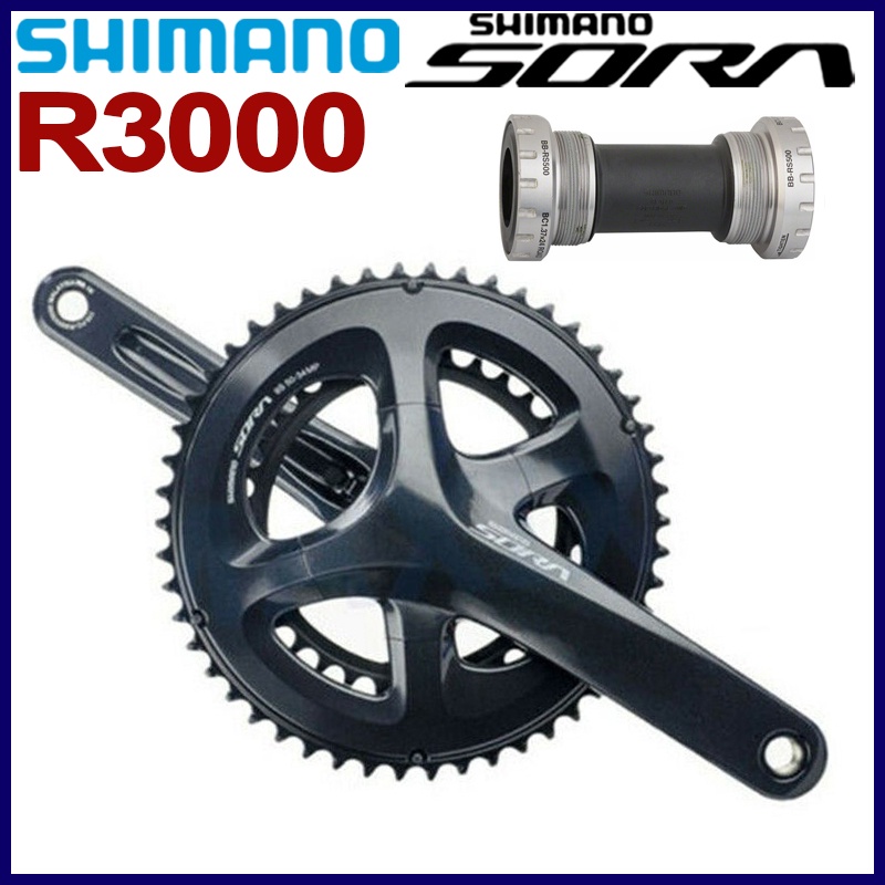 Shimano SORA R3000 曲柄組 2x9 速公路自行車 170mm 50-34T 帶 RS501 中軸自行車