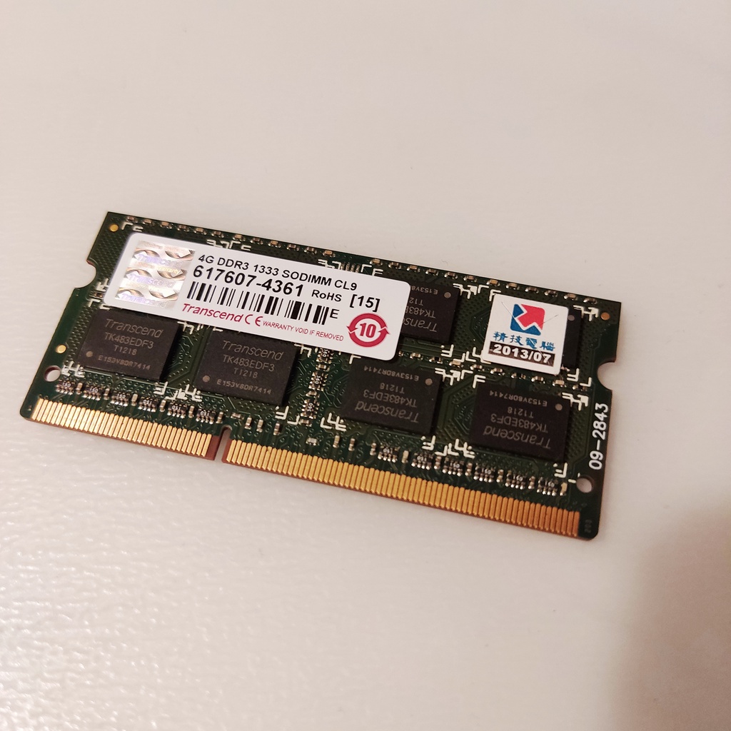 創見 Transcend 4g DDR3 1333  RAM 筆電記憶體  雙面顆粒 二手良品