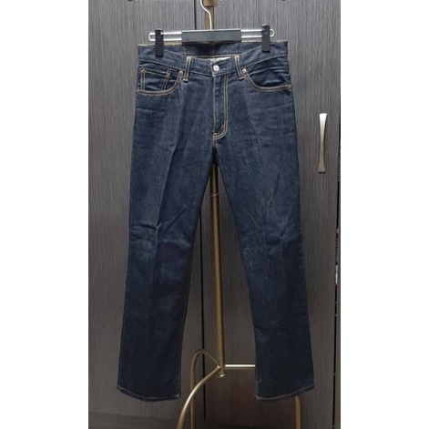 正品LEVIS702 男深藍微彈性皮標直筒牛仔長褲W31/L33