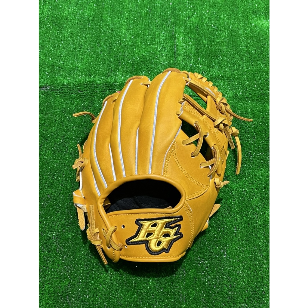 全新Hi-Gold少年用牛皮棒球手套特價內野手工字球檔11吋黃色