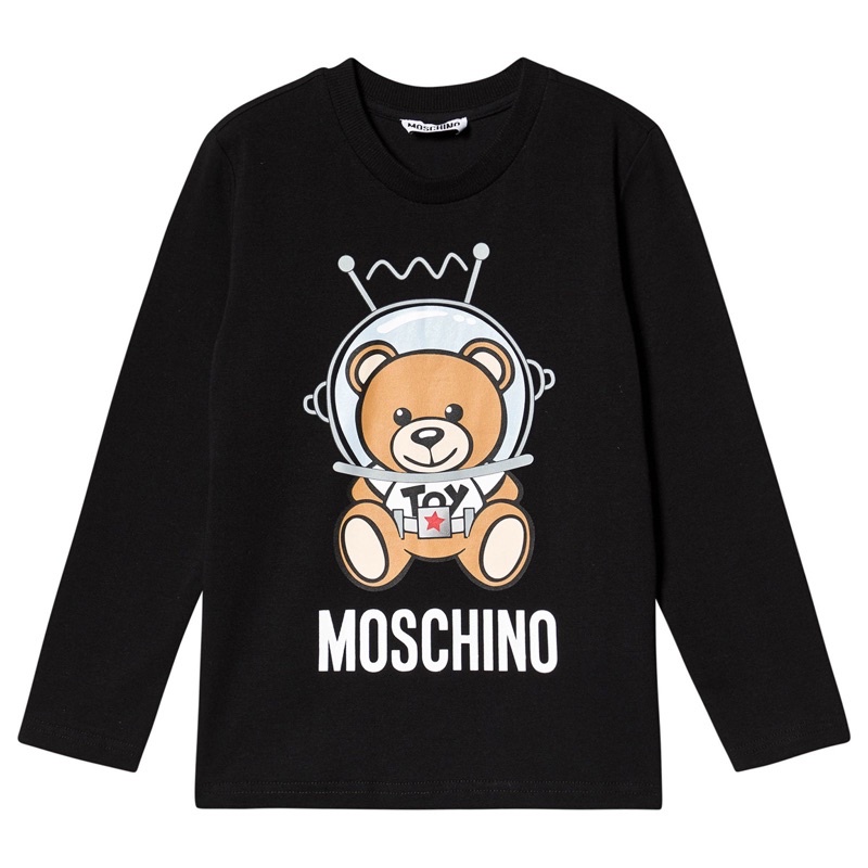 Moschino Kid太空熊黑色長T-shirt- 4Y -購於歐洲正櫃