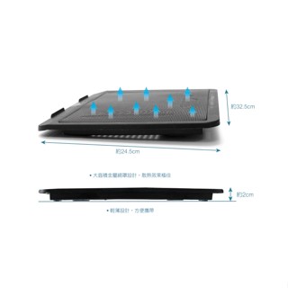 【夜野3C】KTNET S608 筆電散熱座 15度傾斜角 14公分藍光大風扇 超靜音 公、母USB雙接頭