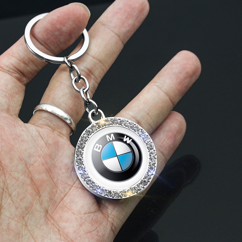 1pc 適用於 BMW E91 F31 G21 E34 G31 E30 汽車標誌鑰匙圈鑽石鑰匙扣金屬鑰匙鏈支架吊墜配件
