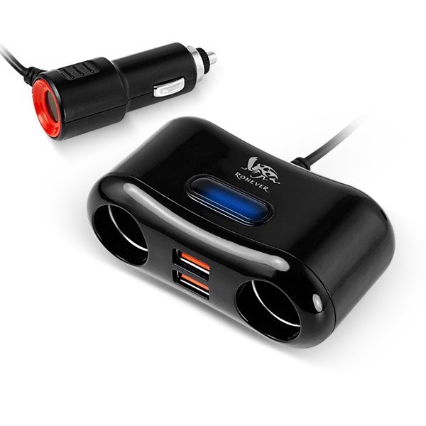 [向聯科技] QC3.0雙USB車用充電器 車充 點菸器一轉二