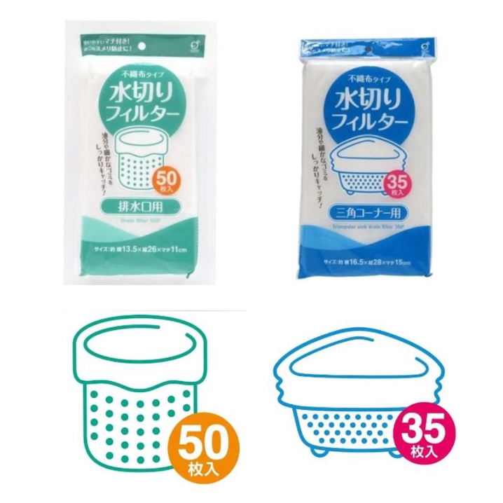日本 OKAZAKI 廚房水槽排水口不織布濾水網 廚餘濾網  2款選