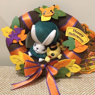 正日版 寶可夢中心限定 萬聖節皮卡丘蕾冠王 花圈娃娃吊飾 Halloween Harvest Festival