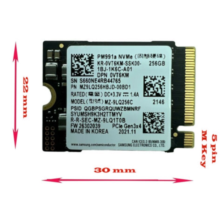 全新 SK hynix samsung 三星 海力士 東芝 M key 256GB SSD m.2 NVMe 2230