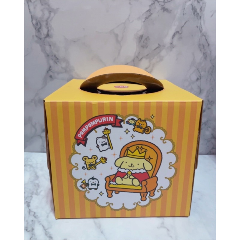 85度c  布丁狗 聯名 限量 甜點王國 手提 蛋糕盒 紙盒 蛋糕 提盒 點心盒 收納盒 6吋 黃色 生日 三麗鷗 禮盒