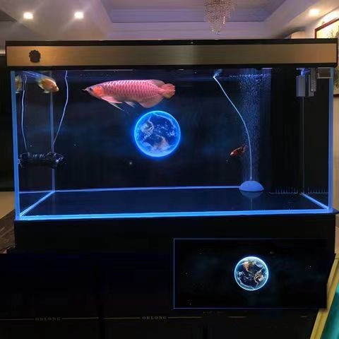 3d立體魚缸背景紙畫 高清圖 靜電吸附 水族箱貼紙 龍魚缸壁紙 造景裝飾星空