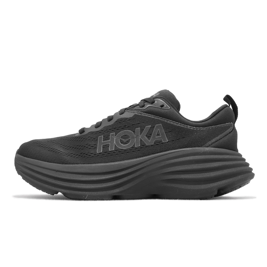 Hoka 慢跑鞋 Bondi 8 D 寬楦 全黑 黑 女鞋 增高厚底 回彈避震 穿搭款【ACS】 1127954BBLC