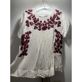 Zara 民族風 刺繡上衣 二手 L boho blouse 波希米亞風