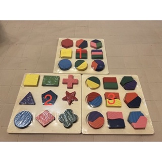 形狀認知板 早教兒童益智拼圖玩具 木質幾何玩具 認知配對板