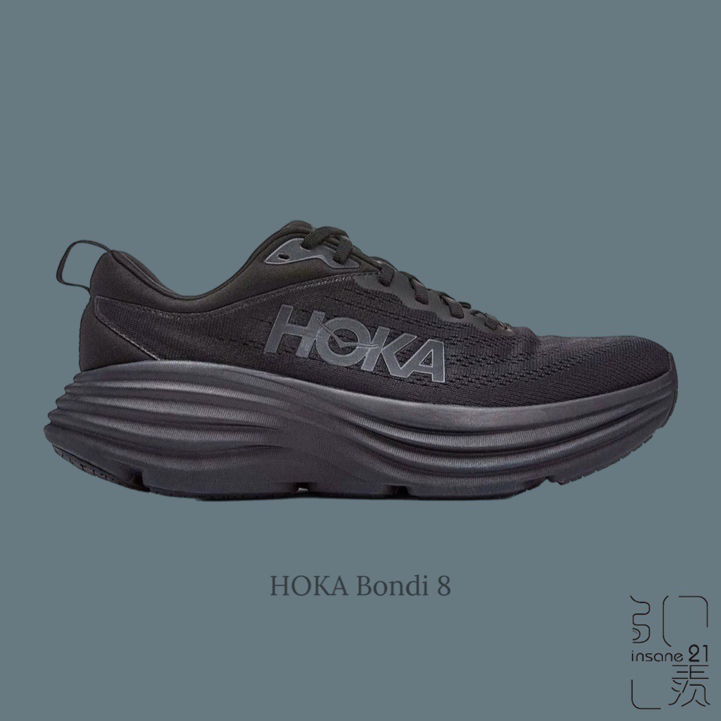 HOKA ONE ONE BONDI 8 全黑 黑魂 慢跑鞋 寬楦 黑武士 情侶 【Insane-21】