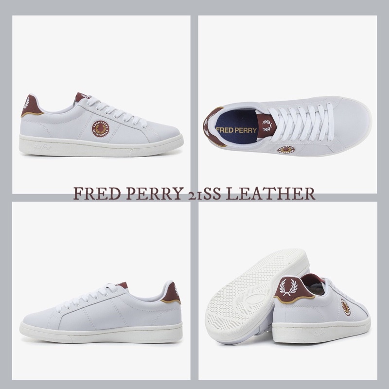 𝐏𝐫𝐞. FRED PERRY 21SS LEATHER 小徽章白鞋