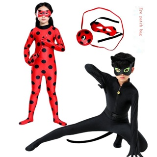 萬聖節兒童瓢蟲女孩服裝瓢蟲 cosplay 衣服黑貓動物遊戲
