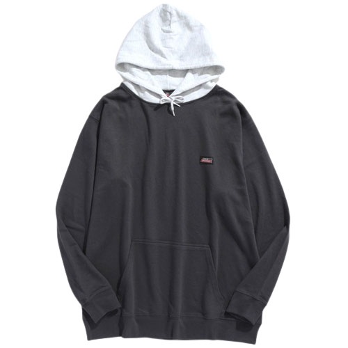 【DICKIES】日本限定 2478-2403 布章LOGO 毛巾布 帽T (拼色深灰) 化學原宿