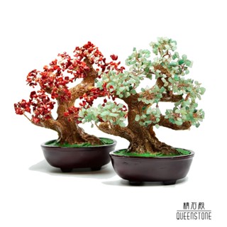 『精石殿』天然石發財樹/紅珊瑚/東陵玉/招財/風水/淨化