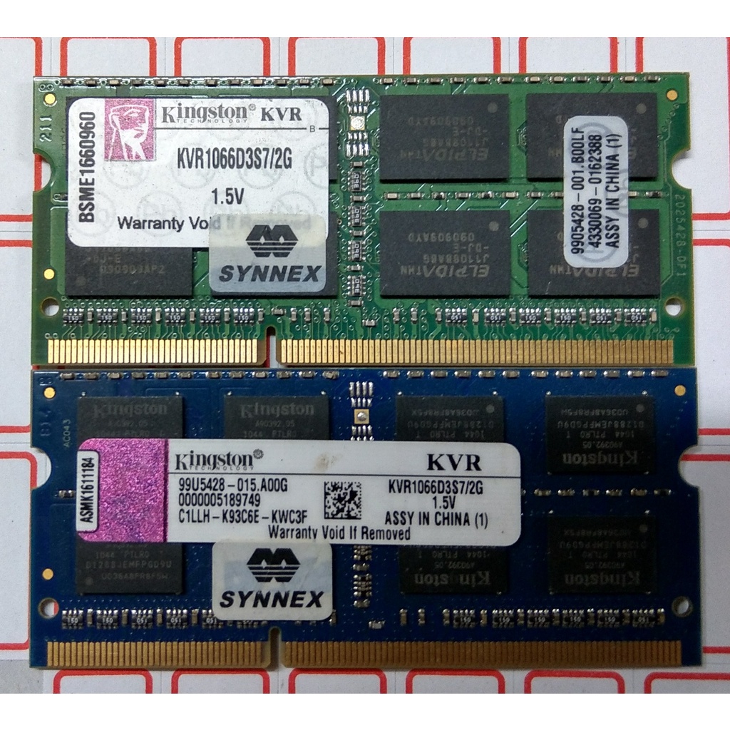 含稅 金士頓 筆電用 DDR3 1066 8500 2G 2GB  KVR1066D3S7/2 終保 12R111