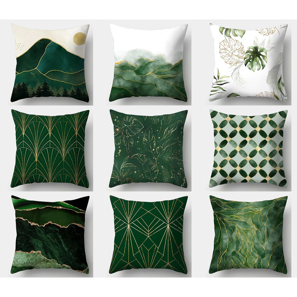 舒適質感 深綠色抽象枕頭套 客廳沙發裝飾加大枕頭套 60 × 60.50 × 50. 45 × 45. 70 × 70