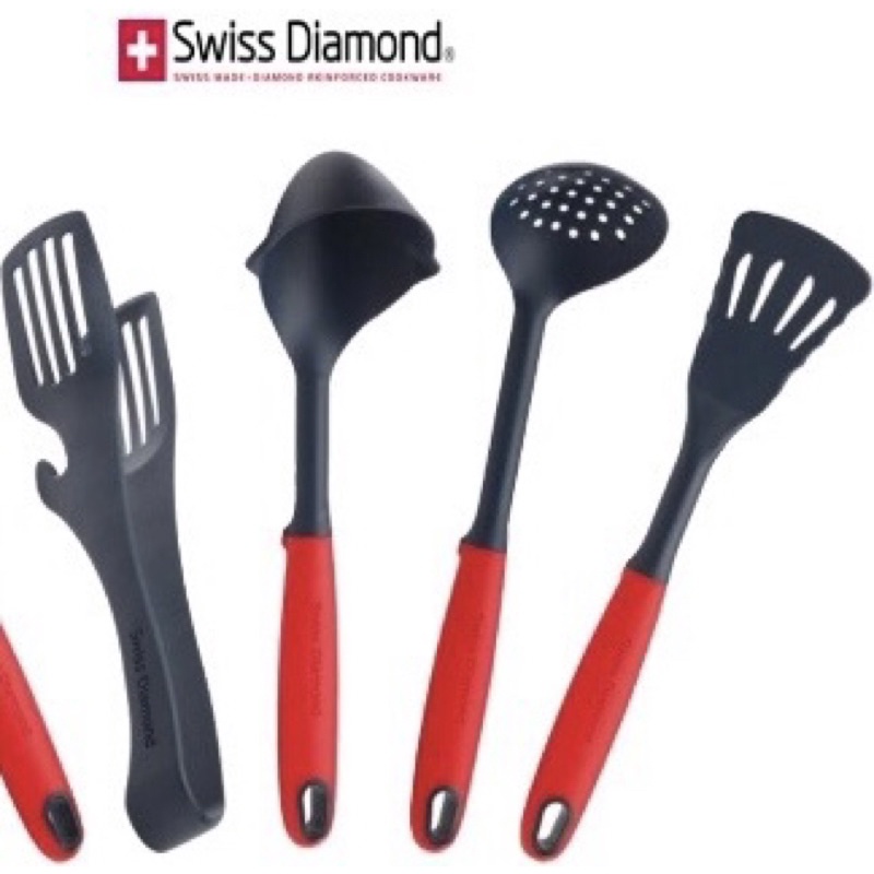 全新！可刷卡Swiss Diamond 瑞士原裝 瑞士(鍋鏟+料理夾+湯勺+漏勺)帶兩組優惠請私訊