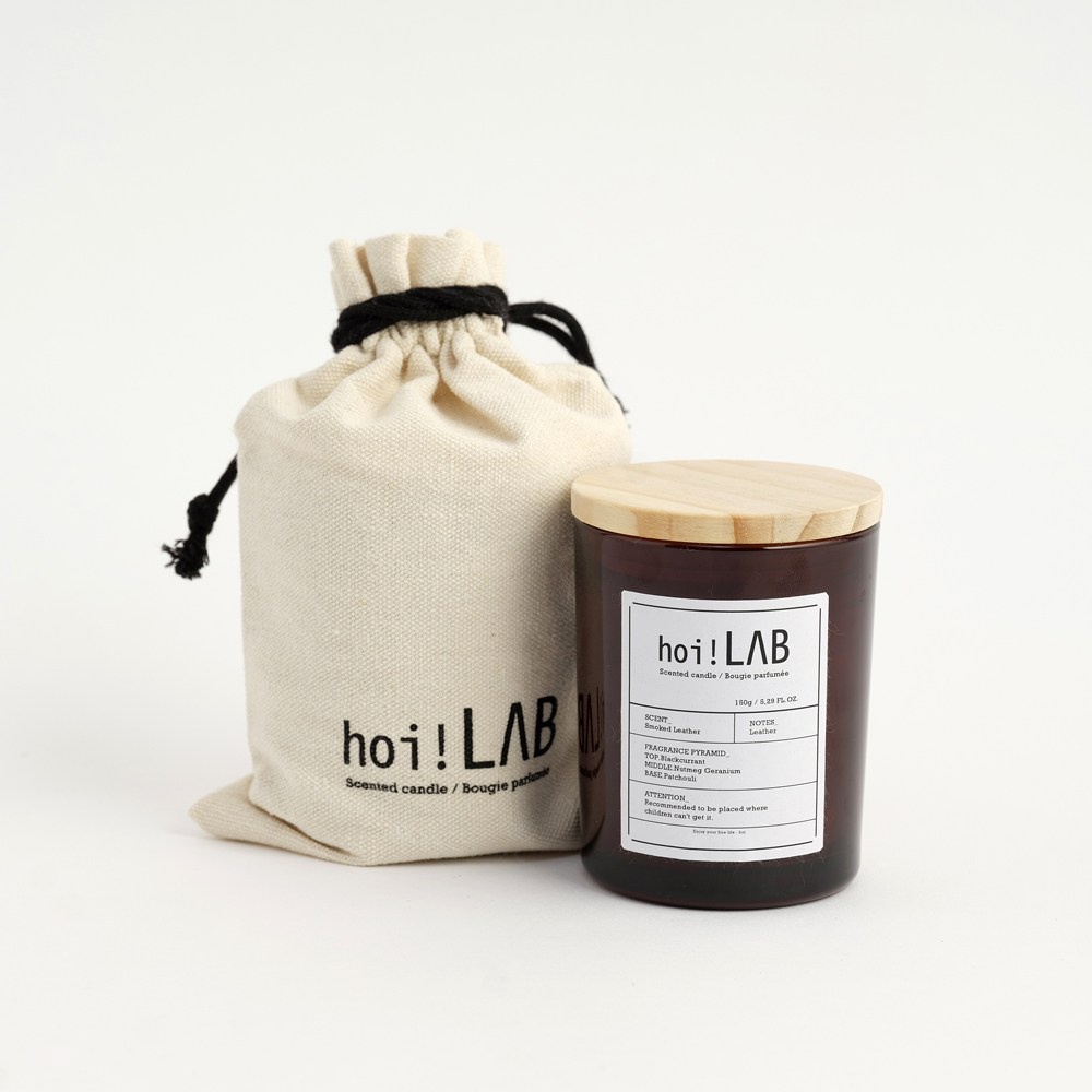 hoi!LAB實驗室 天然大豆香氛蠟燭-煙燻皮革