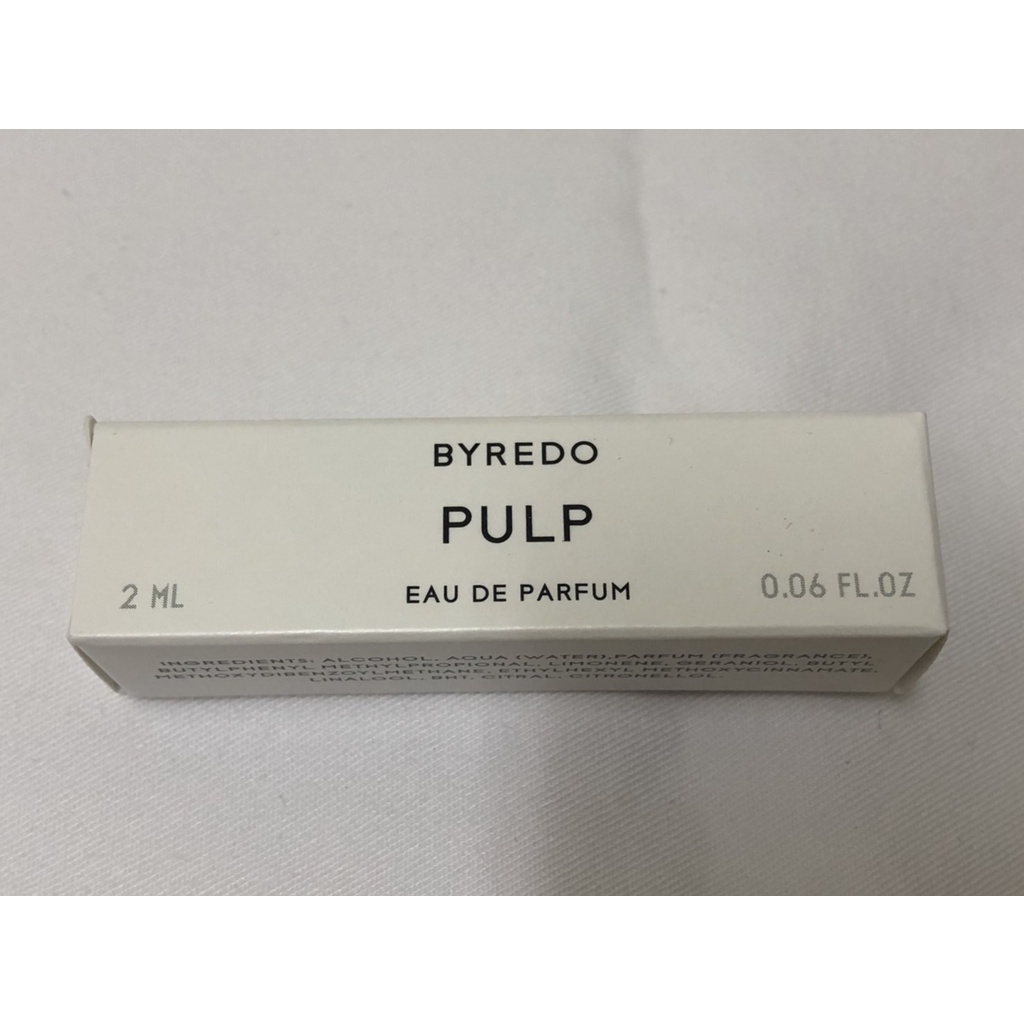 全新 BYREDO 中性淡香精 PULP 2ML 試管香水 可噴式