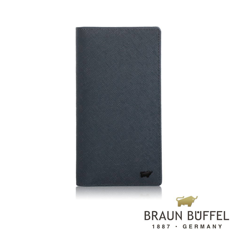 【BRAUN BUFFEL 德國小金牛】台灣總代理 洛菲諾P-II 15卡長夾-藍色/BF347-301-NY