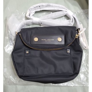 【特價出清】MARC JACOBS 黑色高密度尼龍磁吸釦翻蓋馬鞍包