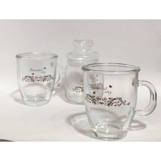 午後的約會/臺灣/玻璃/馬克杯組.水杯.茶杯.飲料杯.點心杯.儲藏罐.點心罐.糖果罐.五穀罐.收納罐.收納瓶.點心瓶全新