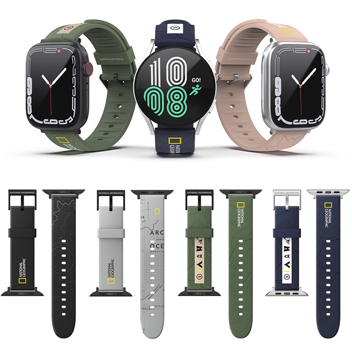Apple Watch Ultra / Galaxy Watch│韓國 國家地理 印刷圖案 矽膠錶帶