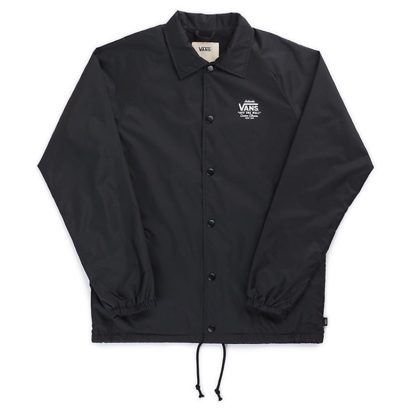 現貨九成新 Vans Torrey coach jacket 教練外套 黑色 黑白 防風 防潑水 風衣 夾克 Logo