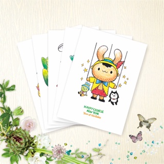 【兔年限定款】 寶島兔年B 明信片 - 5款各1張 - hibeetle甲蟲手繪