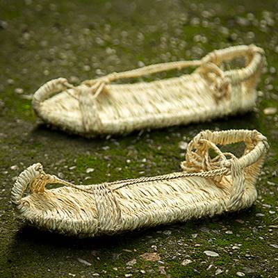 麻草鞋竹手工編織藤草夏季個性男士蕾絲復古傳統涼鞋