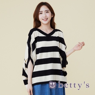 betty’s貝蒂思(15)寬版蝙蝠袖條紋針織衫(共二色)