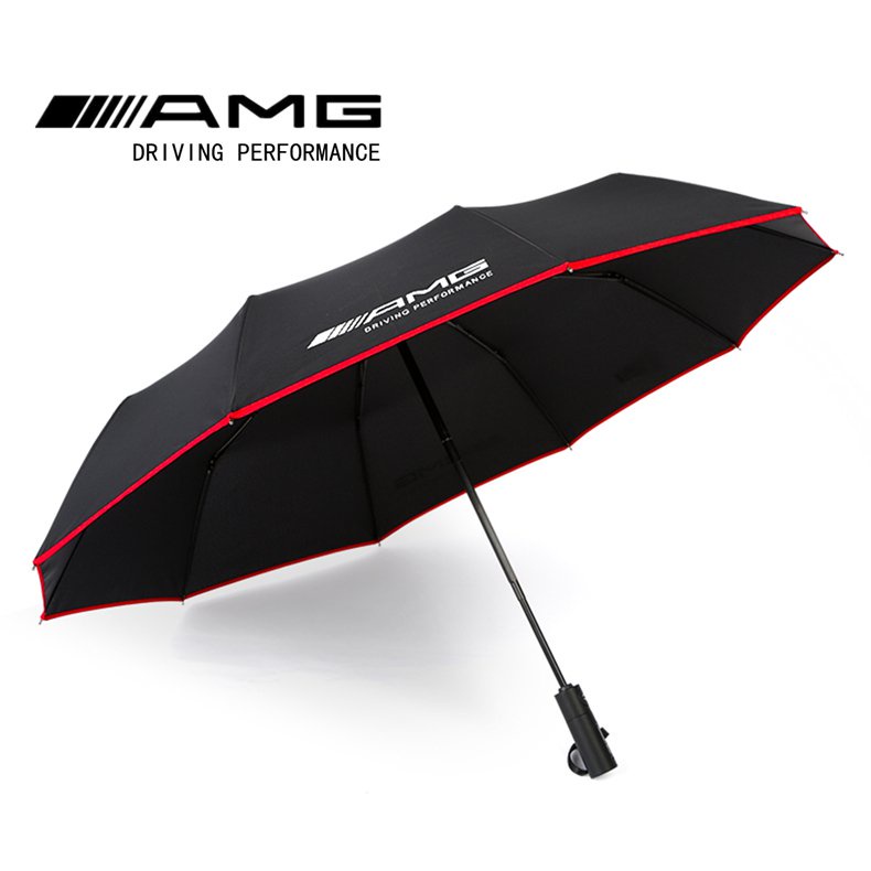 奔馳賓士雨傘AMG原裝個性紅邊短柄原廠汽車4S店專用防曬全自動折疊傘