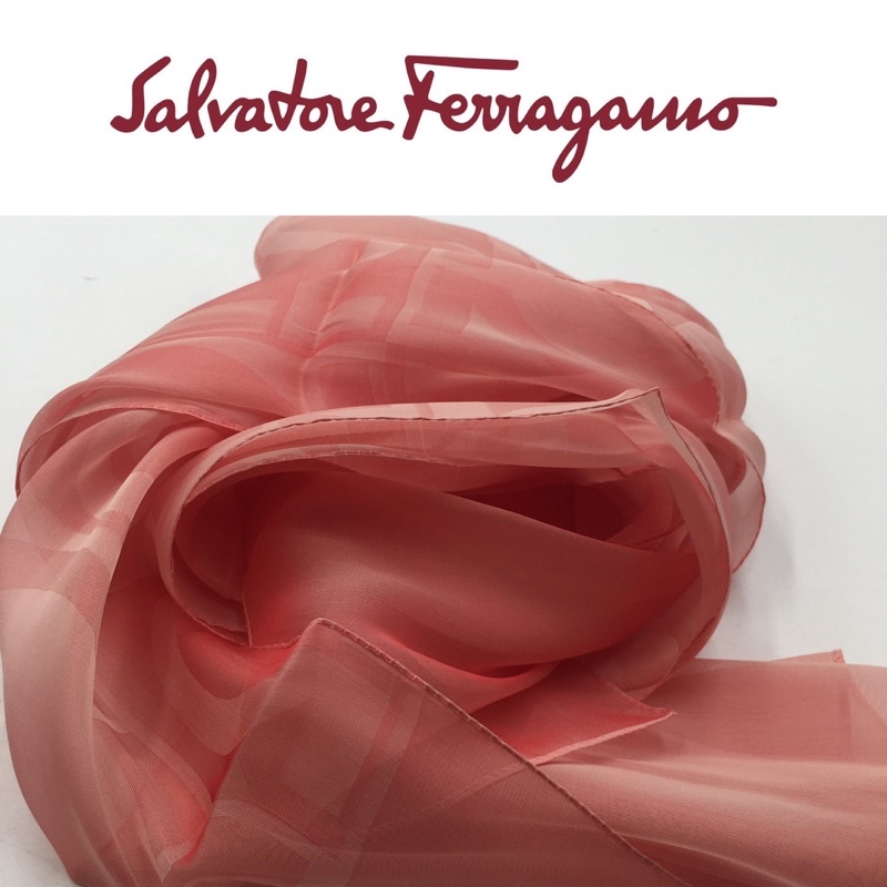 （@loveliu6677限定下標）二手真品 salvatore ferragamo 絲巾 圍巾 義大利製 F239