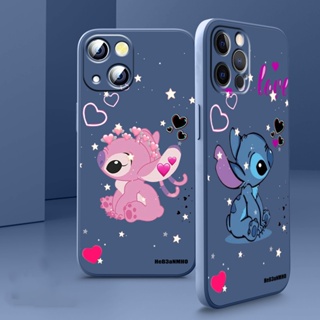 迪士尼 液體繩套 Disney Art Stitch Cool Love 手機殼適用於 Apple iPhone 14