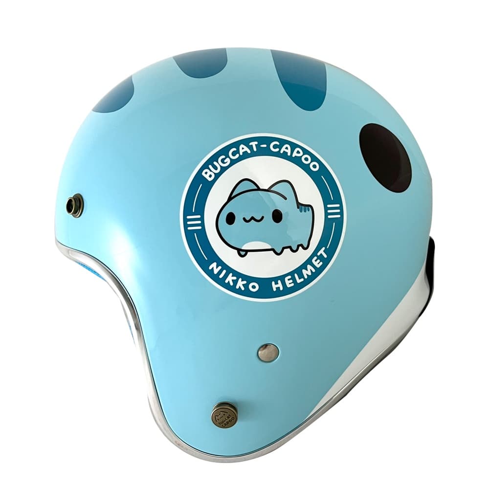 NIKKO 3/4 半罩式 BIG FACE 藍色 貓貓蟲 咖波 聯名款 安全帽 現貨