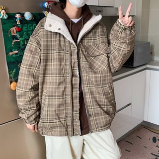 ✨ 好喝到咩噗茶 ✨秋冬外套 保曖外套 男生女生外套 雙面穿休閑服男 男外套 情侶外套 絨毛外套 寬松 加厚 棉外套