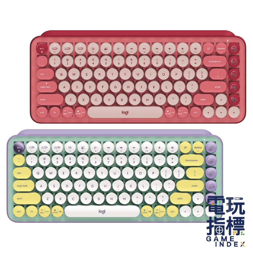 羅技 Logitech POP Keys 無線 機械式 鍵盤 茶軸 藍芽鍵盤 夢幻紫 魅力桃 【電玩指標】十倍蝦幣