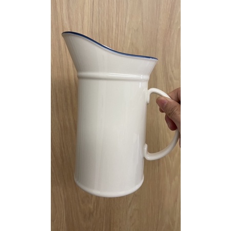 workinghouse 白色滾藍邊 花瓶 玻璃壺 生活工場