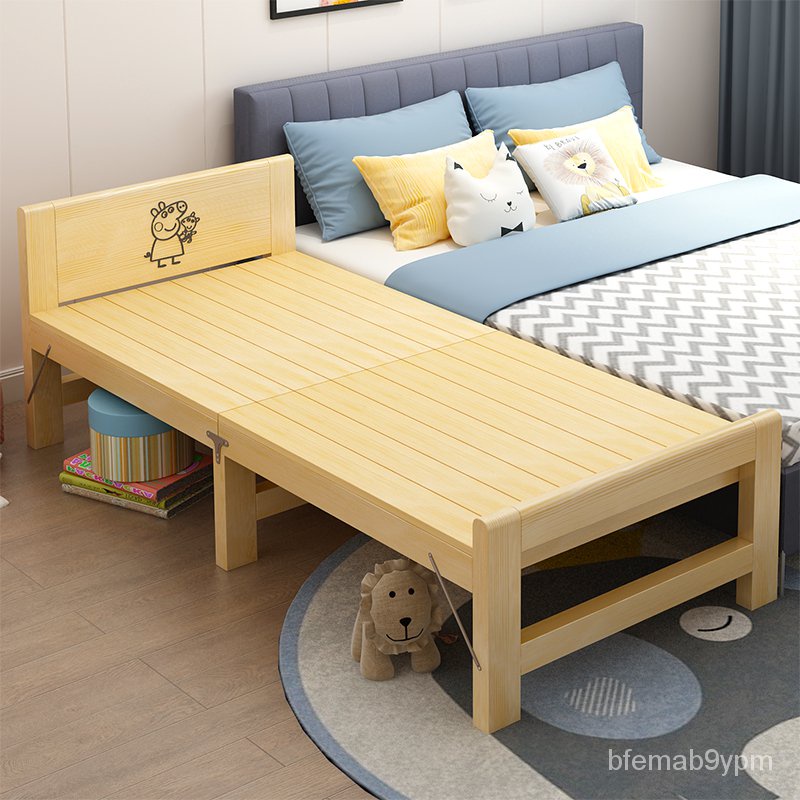 免運開發票 實木折疊拚接床 加寬床 加長床 鬆木床架 兒童單人床 可定做床邊床