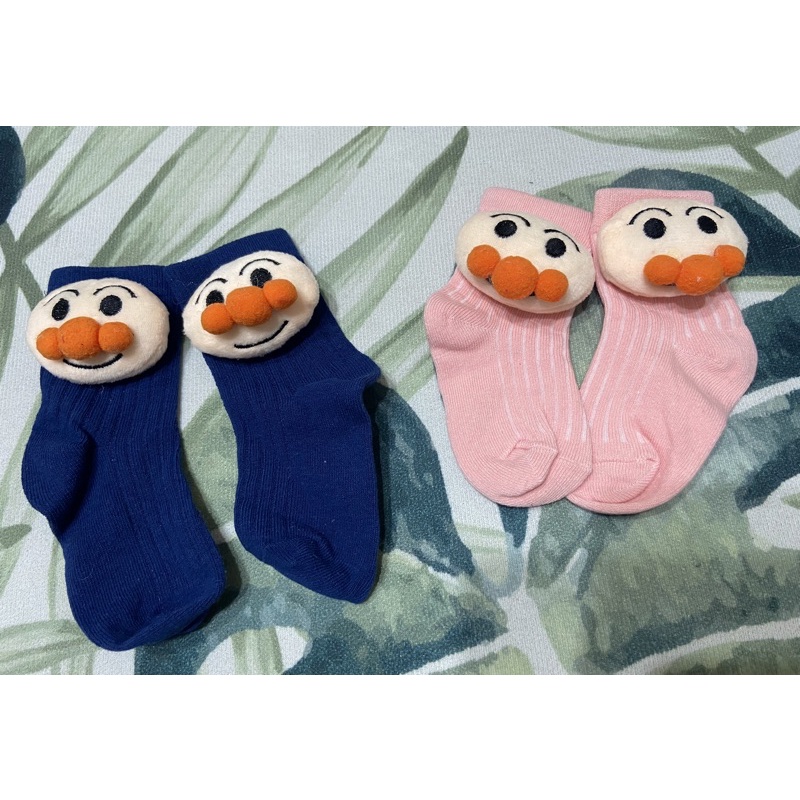 麵包超人立體襪 全新 粉色1-3歲/藍色3-5歲