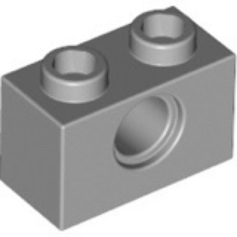 LEGO 樂高 淺灰色 1x2 圓孔磚塊/積木 Brick with Hole 4211440 3700 科技磚