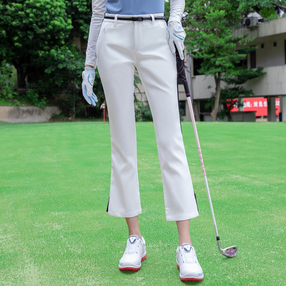 高爾夫服飾 春夏高爾夫球褲子 女款 修身 喇叭褲 鬆緊腰彈力運動褲 九分褲 高爾夫褲裝