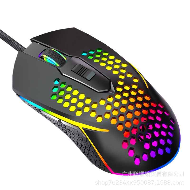 裂紋RGB電腦滑鼠 電競滑鼠 發光有線滑鼠