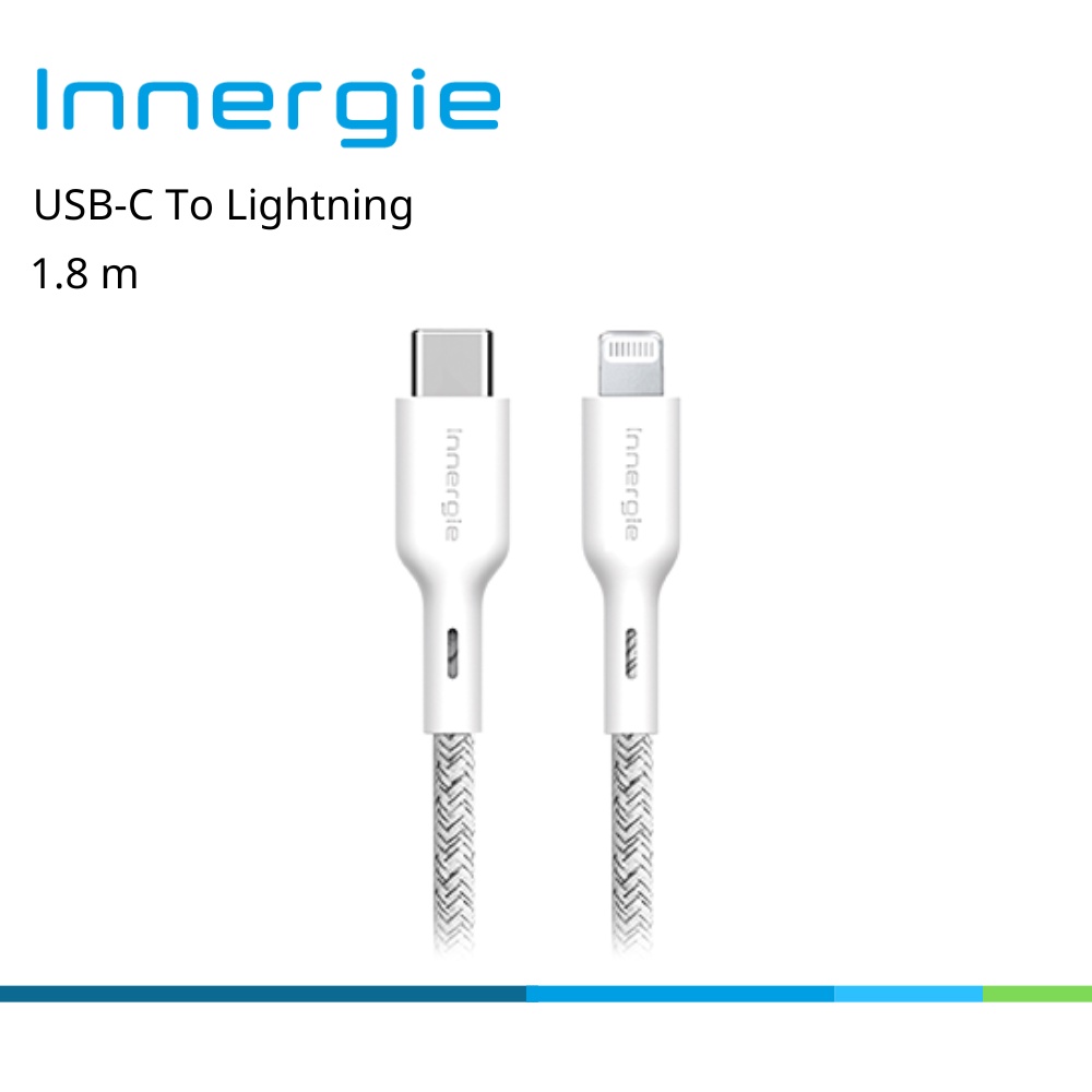 【Innergie】充電線 USB-C to Lightning 線 PD線 白 1.8m Apple充電線 快充線