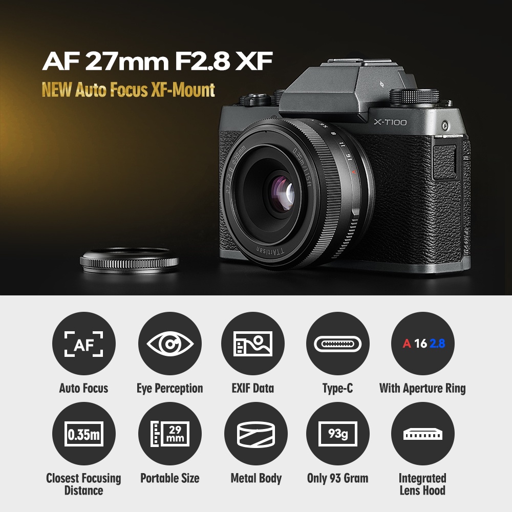 [博凱光學總代理 兩年保固 ] 銘匠 TTArtisan AF 27mm F2.8 富士 Fujifilm  自動對焦