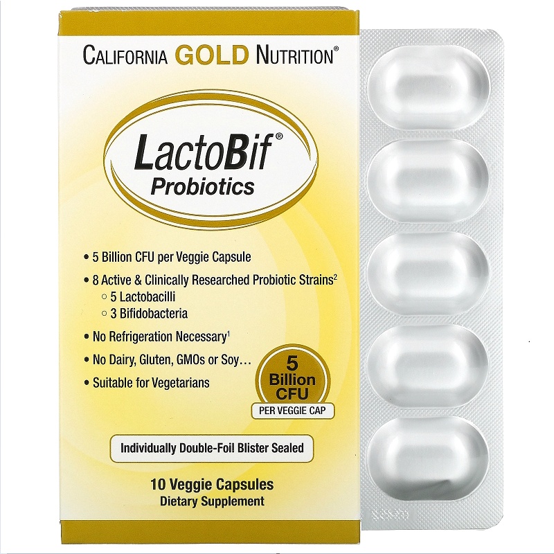 🌈California Gold Nutrition LactoBif 益生菌膠囊 50億菌落單位 10粒