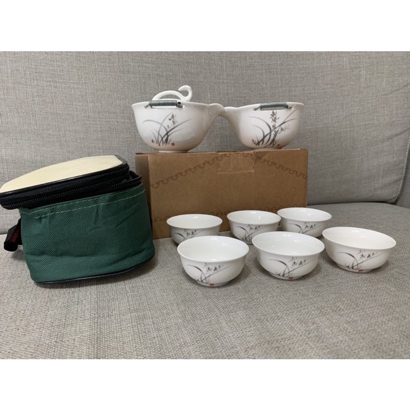 全新-台灣丞漢茗品旅行茶具組、便攜式茶具、陶瓷茶具